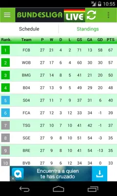 Bundesliga Live android App screenshot 2